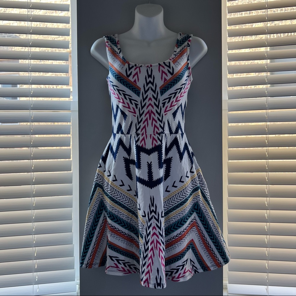 Sleeveless Ikat Dress with Cut Out, NWT